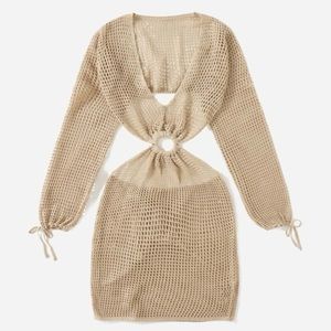 Hollow-out knitted cover up